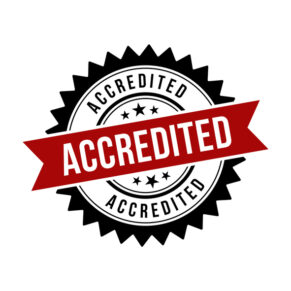 Accredited Stamp, Accredited Round Sign With Ribbon